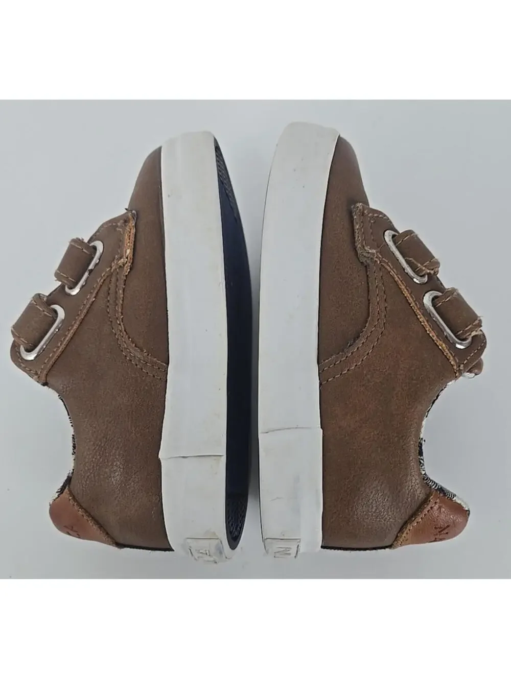 Nautica Toddlers Brown Leather Hook Loop Casual Shoe Sneaker Toddler Size 5/20